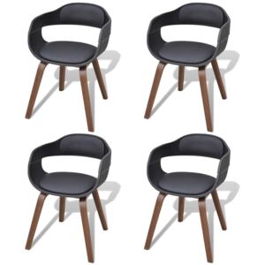 Krzesła do jadalni PERVOI, czarne, 49x51x70 cm, 4 szt