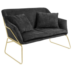 Czarna sofa 2-osobowa Leitmotiv Glam