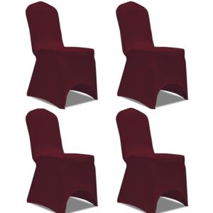 Elastyczne pokrowce na krzesło bordowe 4 szt