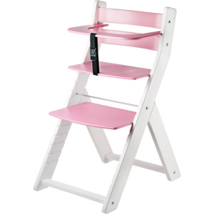 Wood Partner Krzesełko do karmienia LUCA, biało/różowa, BEZPŁATNY ODBIÓR: WROCŁAW!
