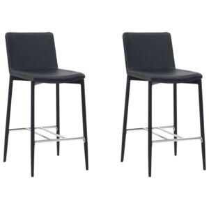 Krzesła barowe vidaXL, 2 szt., czarne, sztuczna skóra