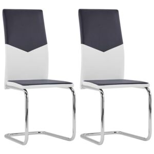 Krzesła stołowe VidaXL, czarne, sztuczna skóra, 2 sztuki