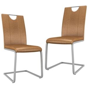 Krzesła stołowe VIDAXL, brązowo-srebrne, 2 szt