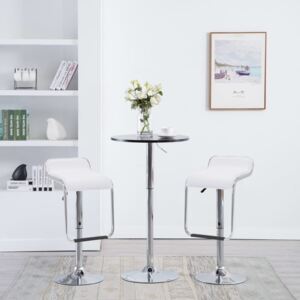 Obrotowe stołki barowe PERVOI, białe, 34,5x50,5x89 cm, 2 szt
