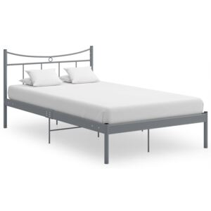 Rama łóżka, szara, metal i sklejka, 120 x 200 cm