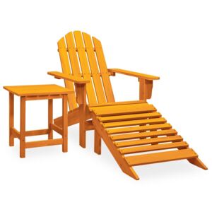 Krzesło ogrodowe Adirondack, podnóżek i stolik, jodłowe