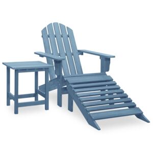 Krzesło ogrodowe Adirondack z podnóżkiem i stolikiem, jodłowe