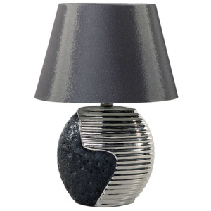 Nowoczesna lampka nocna - lampa stojąca - czarno-srebrna - Tramonto