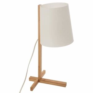 Lampka stołowa na bambusowej podstawie, 41 cm, abażur biały