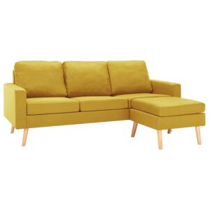 3-osobowa żółta sofa z podnóżkiem - Eroa 4Q