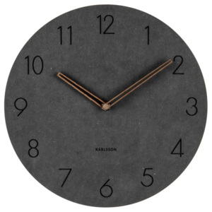 Czarny drewniany zegar ścienny Karlsson Dura, ⌀ 29 cm