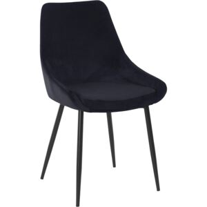 Tapicerowane, czarne krzesła o wyrafinowanym designie - 4 sztuki