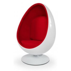 Fotel OVALIA biało-czerwony