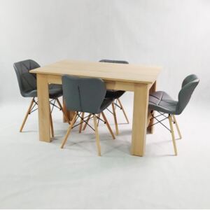 Zestaw stół Modern sonoma i 4 krzesła Eliot szare