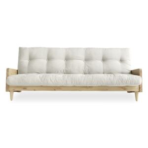 Sofa rozkładana z jasnobeżowym obiciem Karup Indie Natural