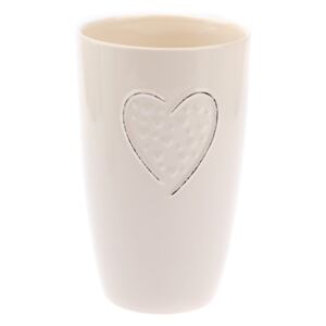 Kremowy wazon ceramiczny Dakls Heart, wys. 21,5 cm