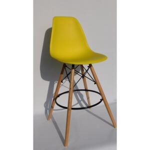 Krzesło barowe hoker Enzo Lugano Milano żółty