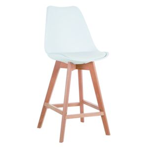 Krzesło barowe, hoker Kris Lugano z poduszką białe