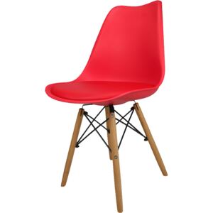 Krzesło Kris Paris Nowoczesne z poduszką czerwone