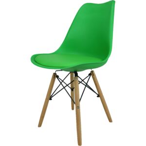 Krzesło Kris Paris Nowoczesne z poduszką zielone