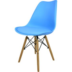 Krzesło Kris Paris Nowoczesne z poduszką niebieskie
