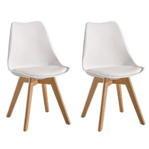 Zestaw 2 x krzesło Kris Lugano z poduszką białe