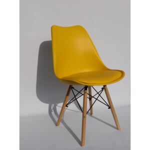 Krzesło Kris Paris Nowoczesne z poduszką żółte