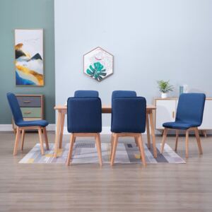 Krzesła do jadalni, 6 szt., niebieskie, tkanina