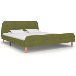 Rama łóżka, zielona, tapicerowana tkaniną, 160 x 200 cm