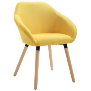 Krzesło do jadalni, żółte, tapicerowane tkaniną