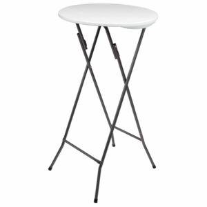 Perel Składany stolik barowy, okrągły, 60 x 110 cm, biały, FP196