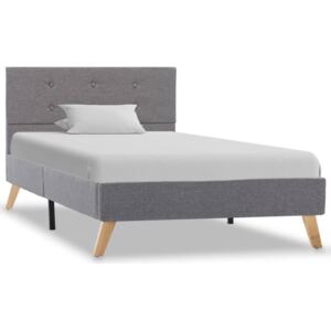 Rama łóżka, jasnoszara, tkanina, 90 x 200 cm