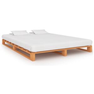 Rama łóżka z palet, brązowa, lite drewno sosnowe, 120 x 200 cm