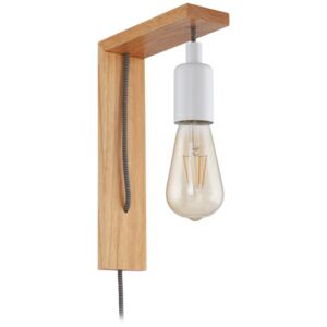EGLO Lampa ścienna LED Tocopilla, drewniana, biała