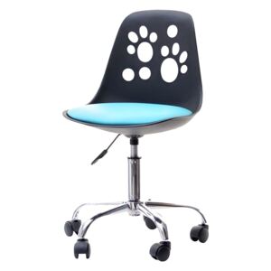 SELSEY Fotel biurowy Foot czarno - niebieski z regulacją wysokości