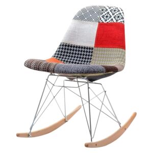 SELSEY Krzesło bujane Adirale patchwork tapicerowane na biegunach
