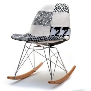 SELSEY Krzesło bujane Adirale patchwork 2 tapicerowane na biegunach