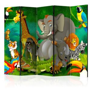 SELSEY Parawan 5-częściowy - Kolorowe safari