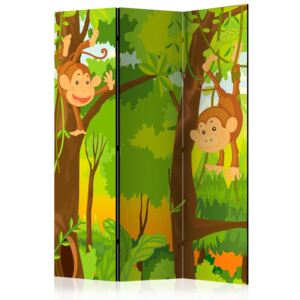 SELSEY Parawan 3-częściowy - Dżungla - małpy