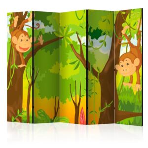 SELSEY Parawan 5-częściowy - Dżungla - małpy