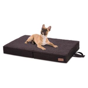 Brunolie Legowisko/mata dla psa, możliwość prania, ortopedyczne, antypoślizgowe, oddychające, składane, pianka z pamięcią kształtu, rozmiar M (80 x 8 x 55 cm)