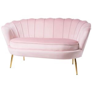 Muszelka sofa różowa - welur