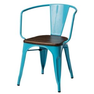 SELSEY Krzesło Paris Arms Wood niebieskie - orzech