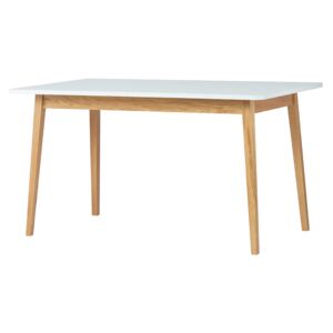 SELSEY Stół rozkładany Veneer 140-180x80 cm biały - dąb naturalny