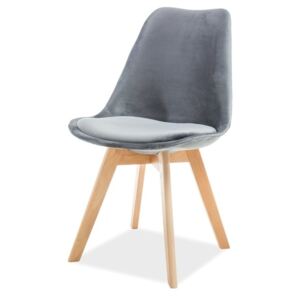 SELSEY Krzesło tapicerowane Lucilin szare - buk velvet