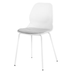 SELSEY Krzesło Layer z tapicerowanym siedziskiem białe