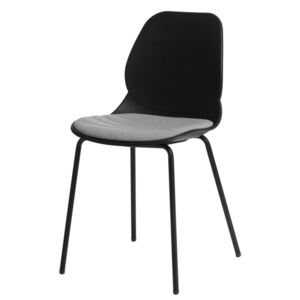 SELSEY Krzesło Layer z tapicerowanym siedziskiem czarne