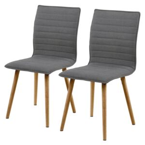 SELSEY Zestaw dwóch krzeseł tapicerowanych Prolaz szare