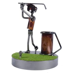Metalowa figurka Golf z torbą- na długopisy. Praktyczny prezent