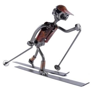 Metalowa figurka Narciarz biegowy. Prezent dla narciarza biegowego